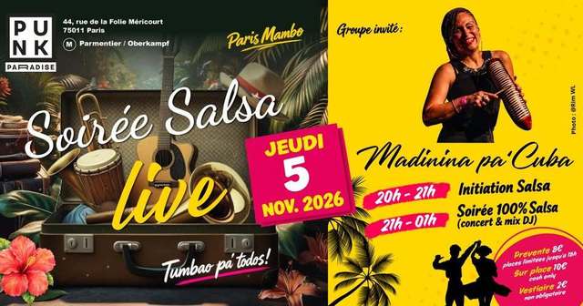 Soirée salsa live avec Madinina Pa' Cuba