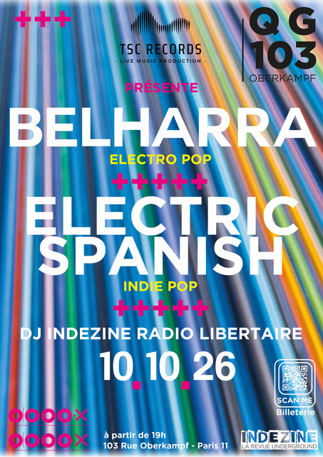 BELHARRA + ELECTRIC SPANISH + DJ INDEZINE RADIO LIBERTAIRE 
